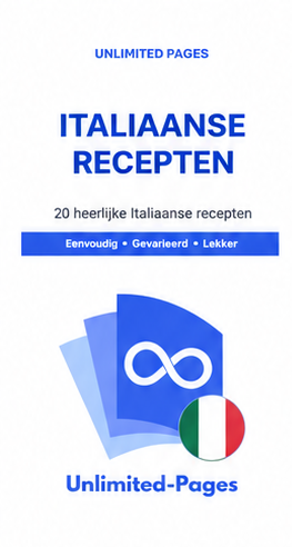 20 Italiaanse Recepten – Nederlands digitaal kookboek van Unlimited Pages
